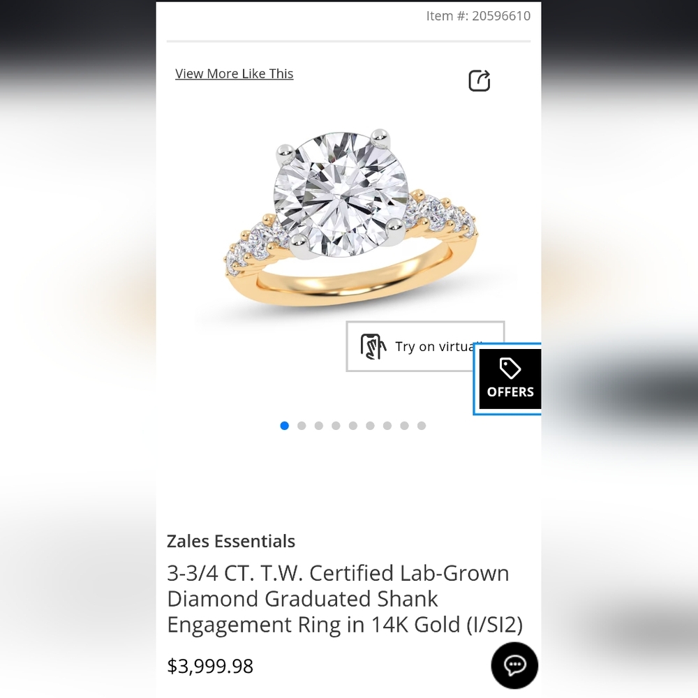 Zales Gold and Silver Diamond Engagement Ring